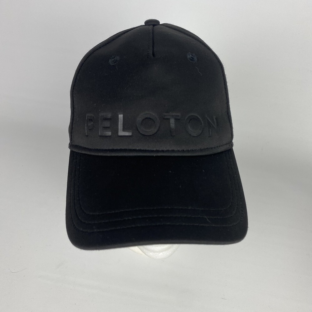 Peloton Hat Black OS Baseball Cap Polyester Red‎ Strap Workout Gym Active Bike